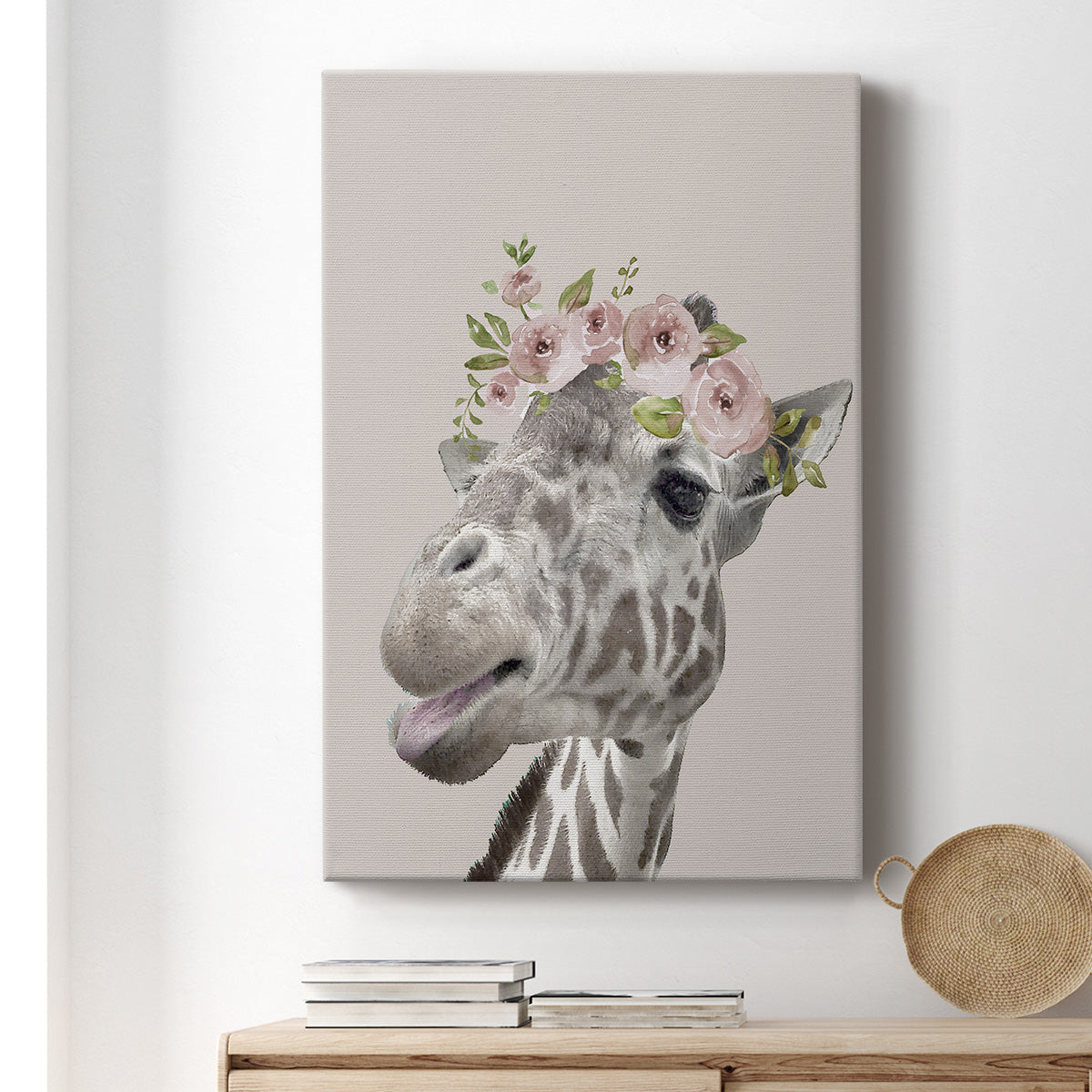 Peek A Boo Giraffe I - Canvas Art Print