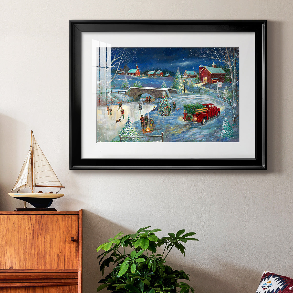 Warm Holiday Memories - Modern Framed Art Print
