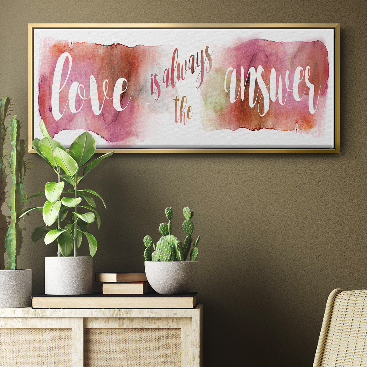 Love is the Answer - Floater Framed Canvas Print