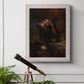 Classical religious portrait of Paul the Apostle by Rembrandt van Rijn in an ornate weathered white frame displayed in a light-toned interior setting.