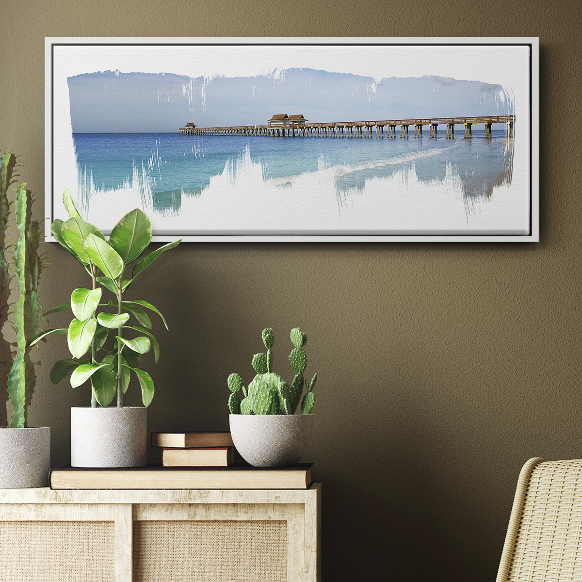 Virginia Beach Pier - Floater Framed Canvas Print