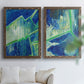 Geometric in Cool V - Premium Framed Canvas 2 Piece Set - Ready to Hang