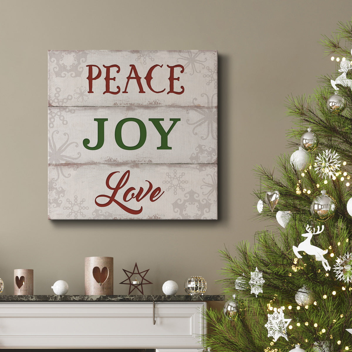 Peace Joy Love Premium Gallery Wrapped Canvas - Ready to Hang