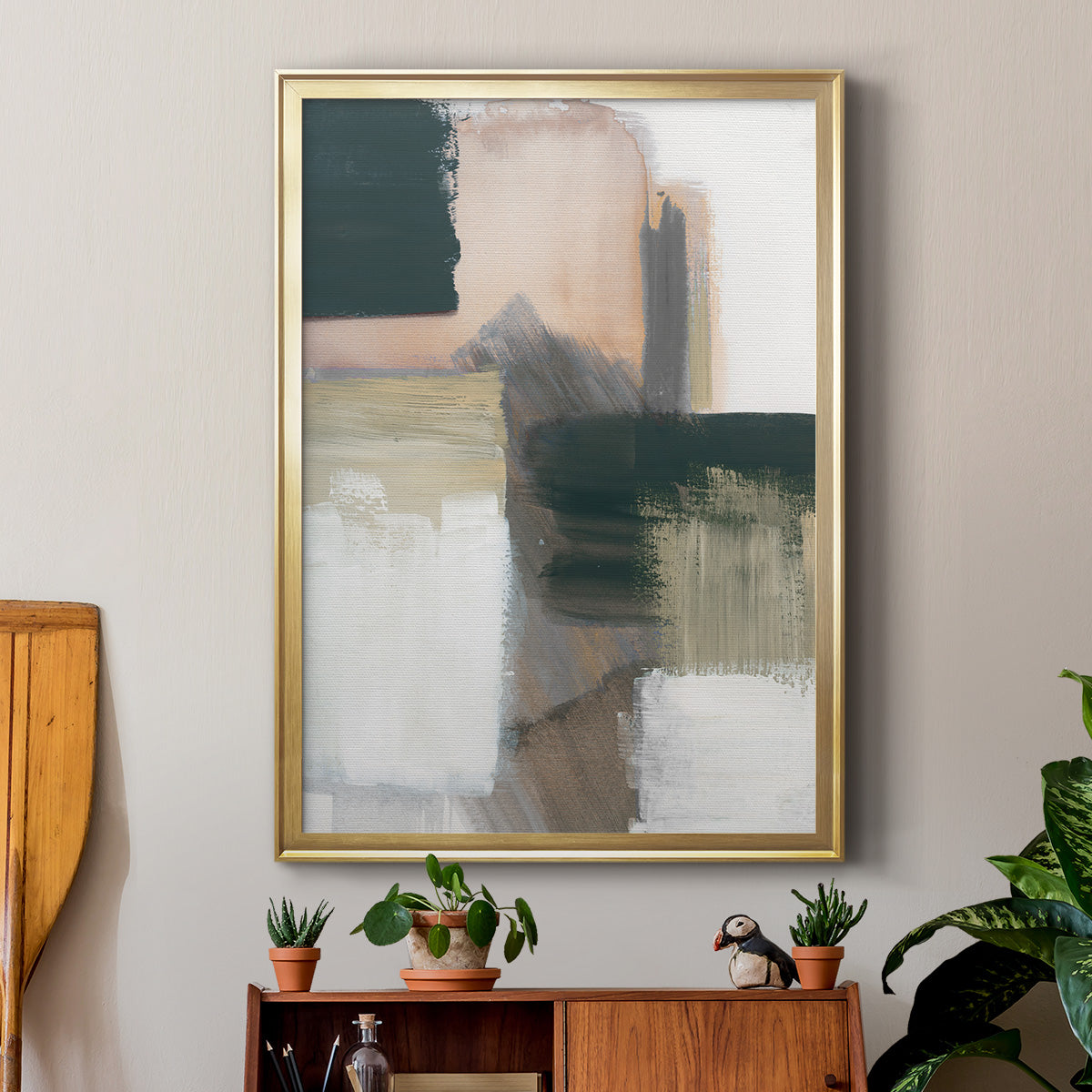 Marble Block Symmetry III - Modern Framed Canvas Print