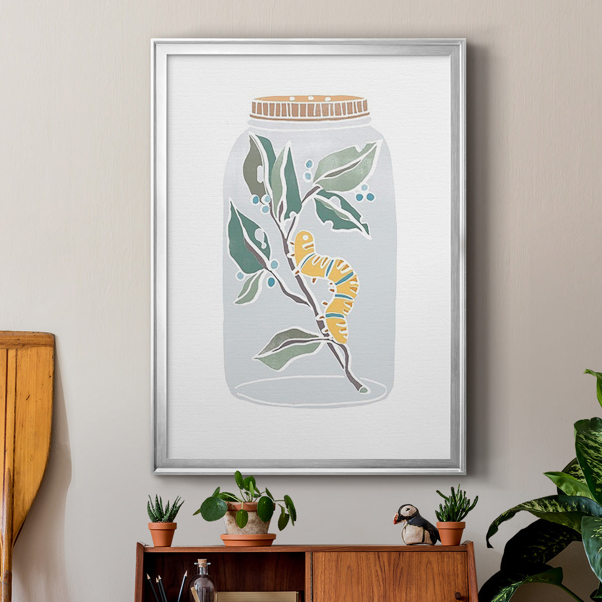 Nature Jar I - Modern Framed Canvas Print