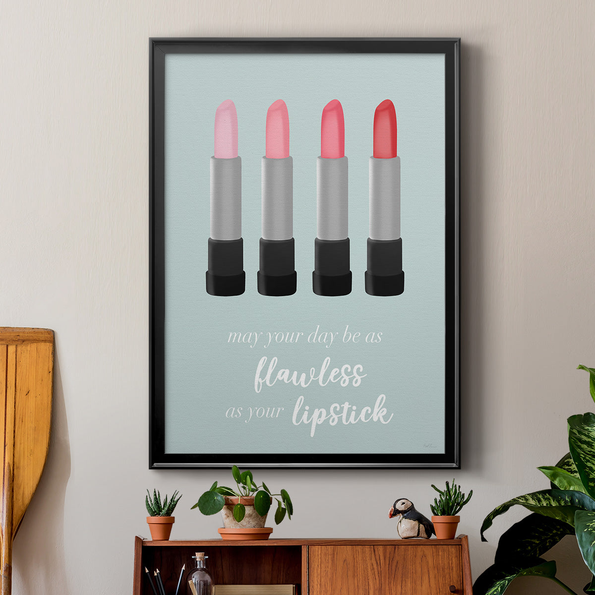 Flawless Lipstick - Modern Framed Canvas Print