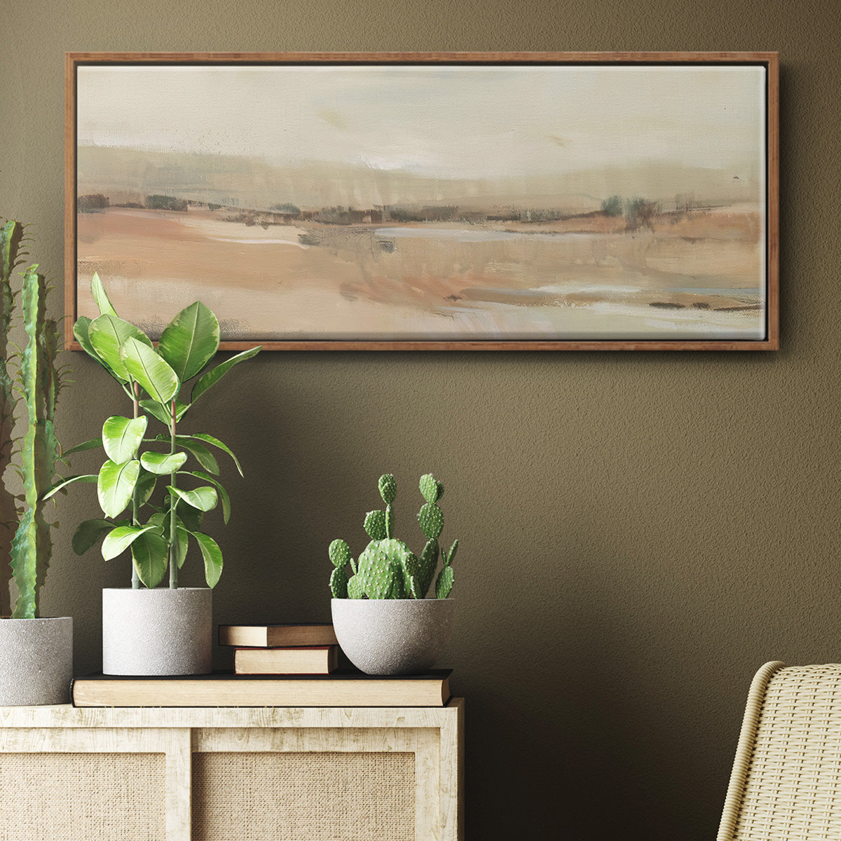 Earth Tone Landscape I - Floater Framed Canvas Print
