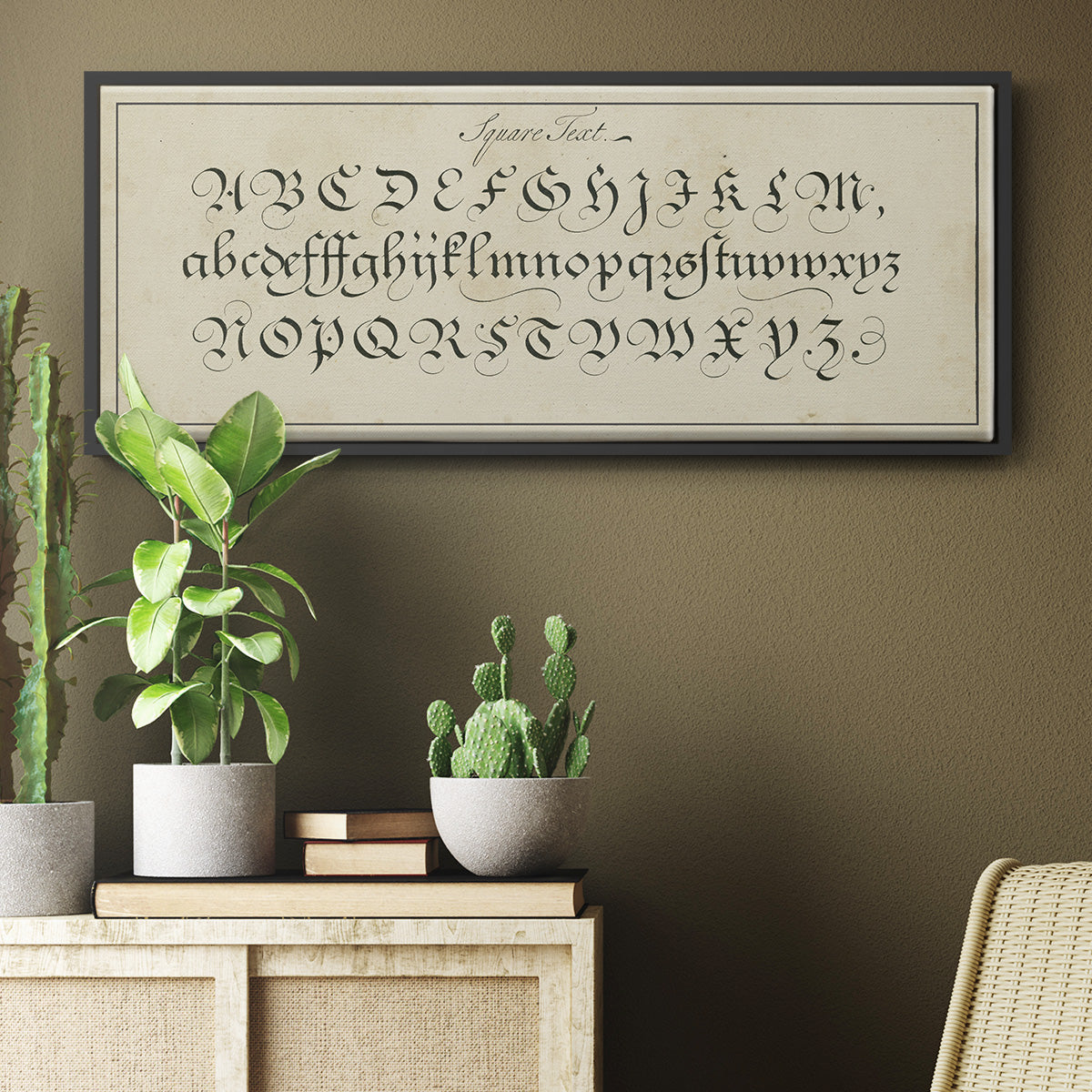 Manuscript Sampler III - Floater Framed Canvas Print