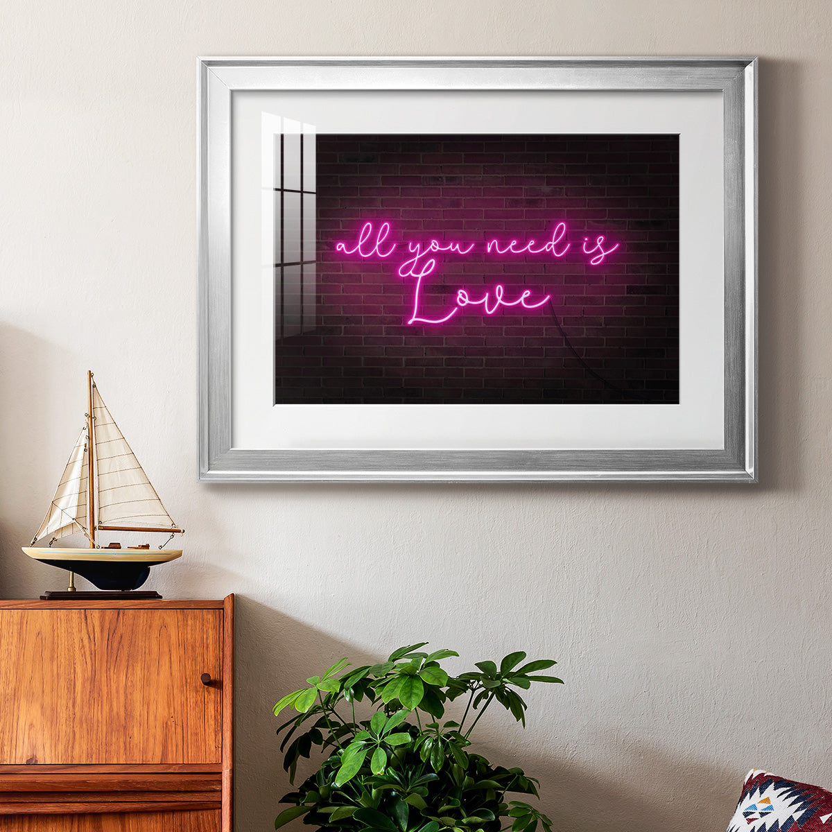 Neon Love I - Modern Framed Art Print