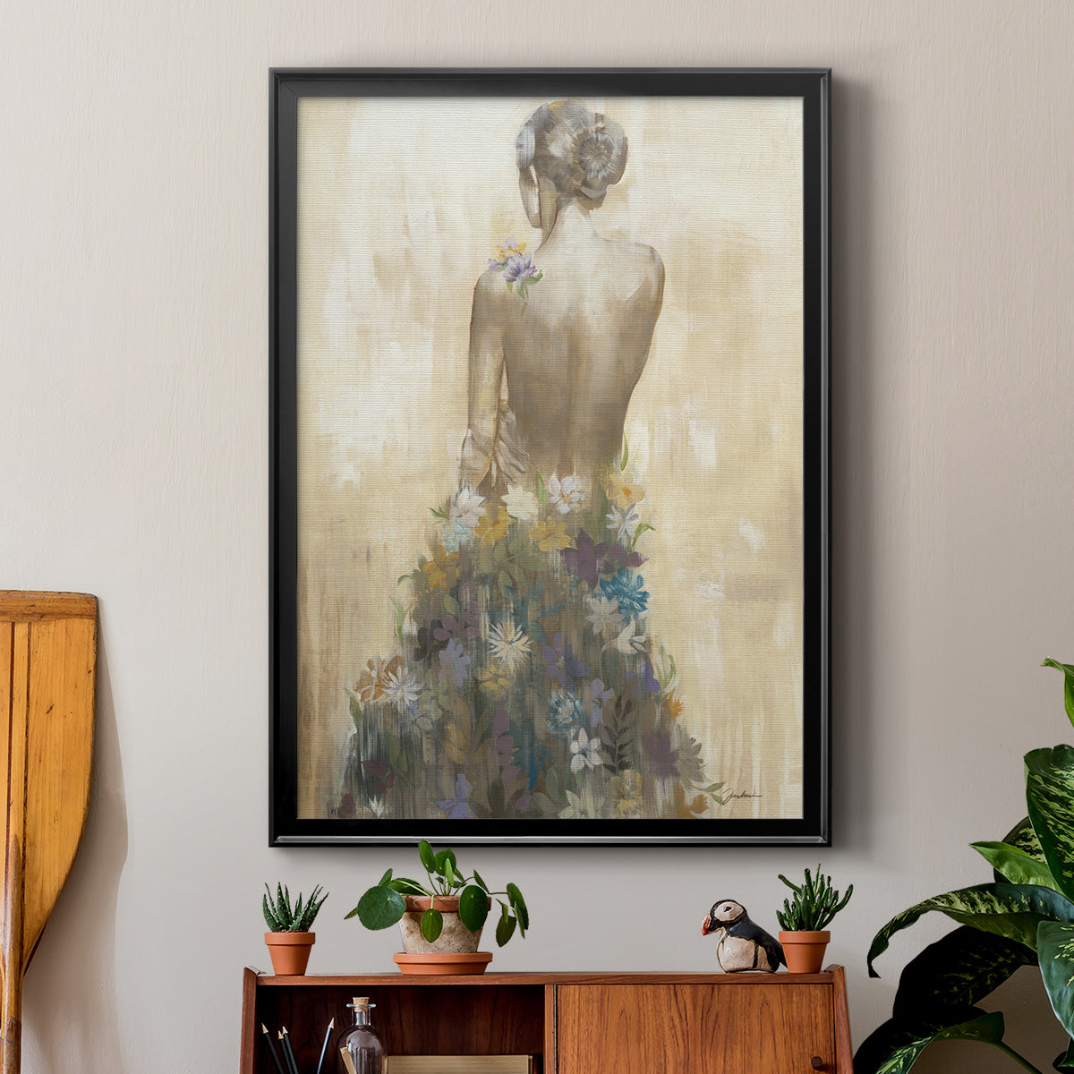 Garden Gown - Modern Framed Canvas Print