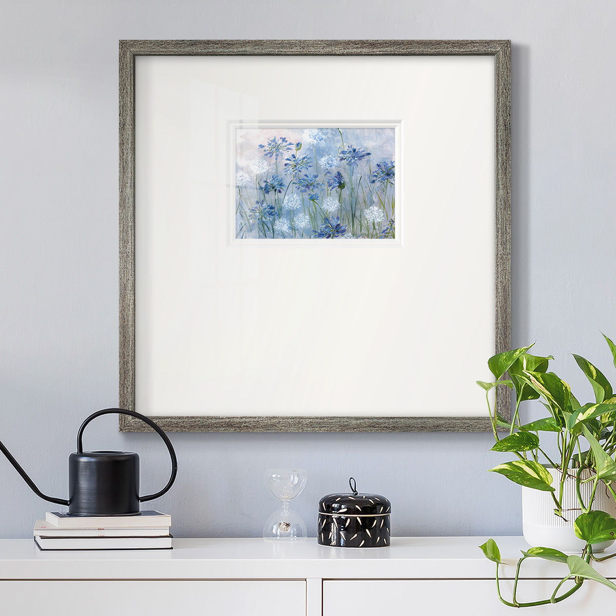 Dandelion and Agapanthus Premium Framed Print Double Matboard