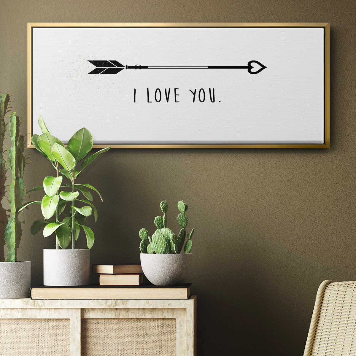 Love Arrow I - Floater Framed Canvas Print