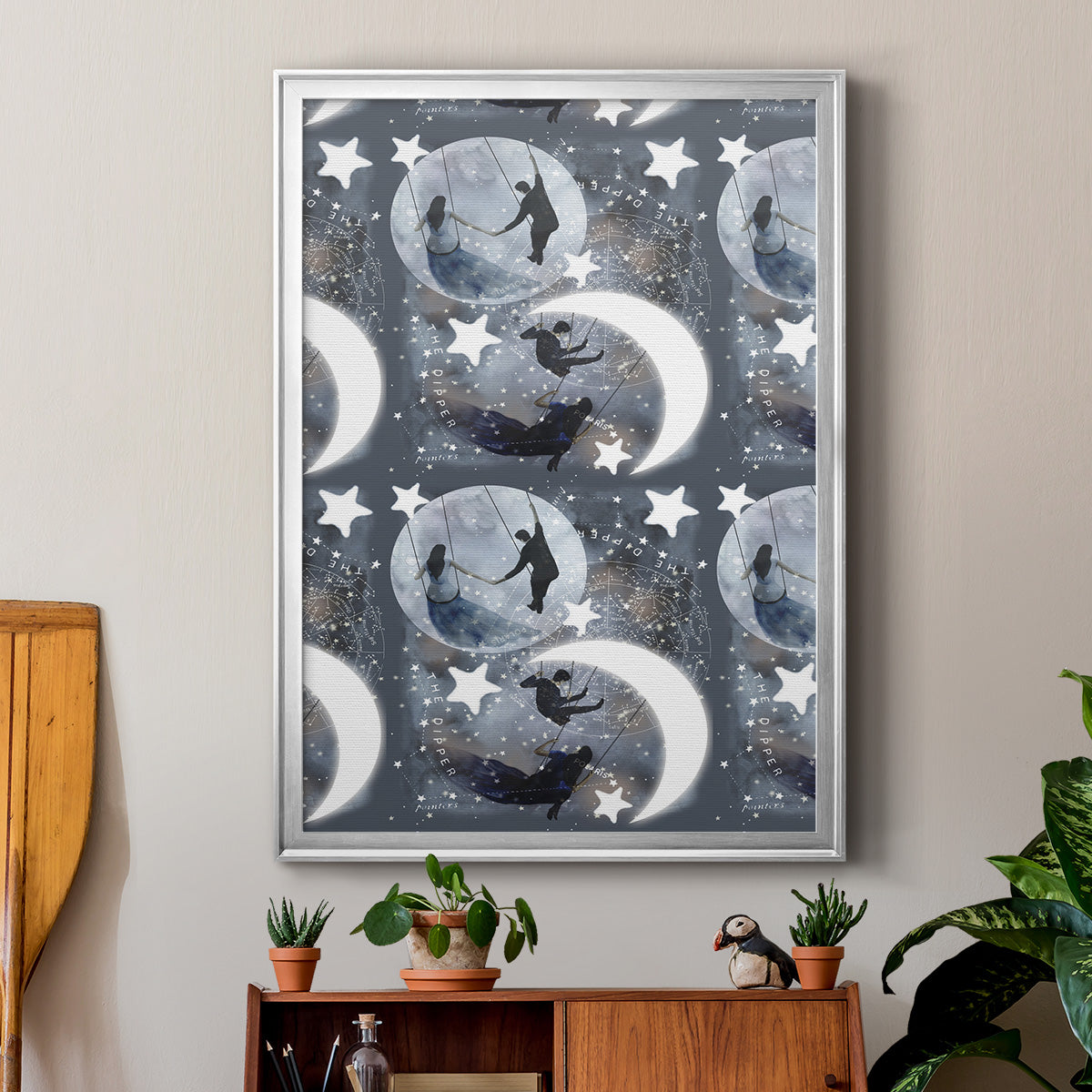 Celestial Love Collection E - Modern Framed Canvas Print