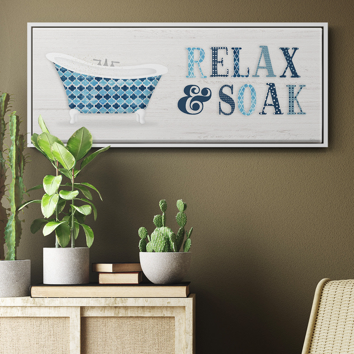 Relax and Soak - Floater Framed Canvas Print