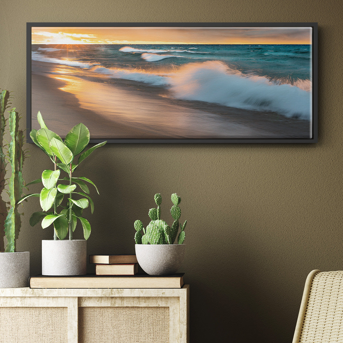 Miners Beach Light - Floater Framed Canvas Print