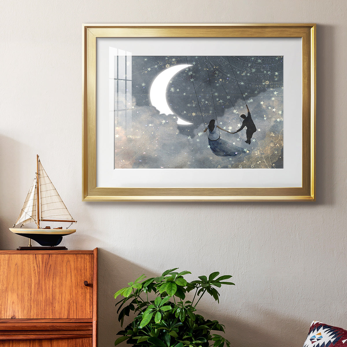 Celestial Love I - Modern Framed Art Print