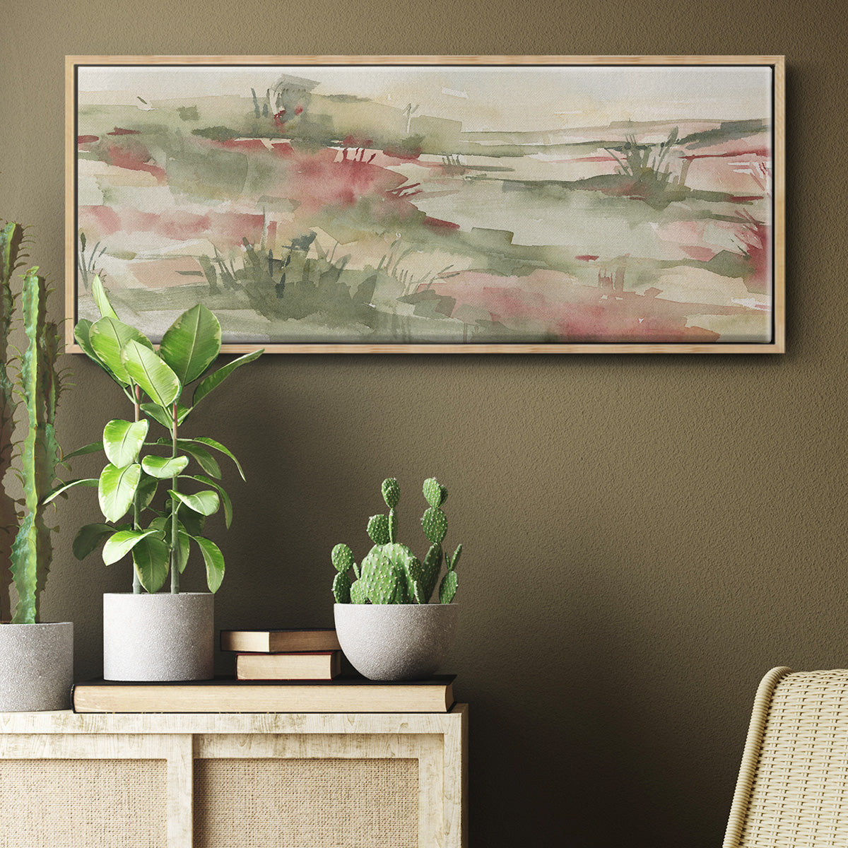 Rust Grasslands I - Floater Framed Canvas Print