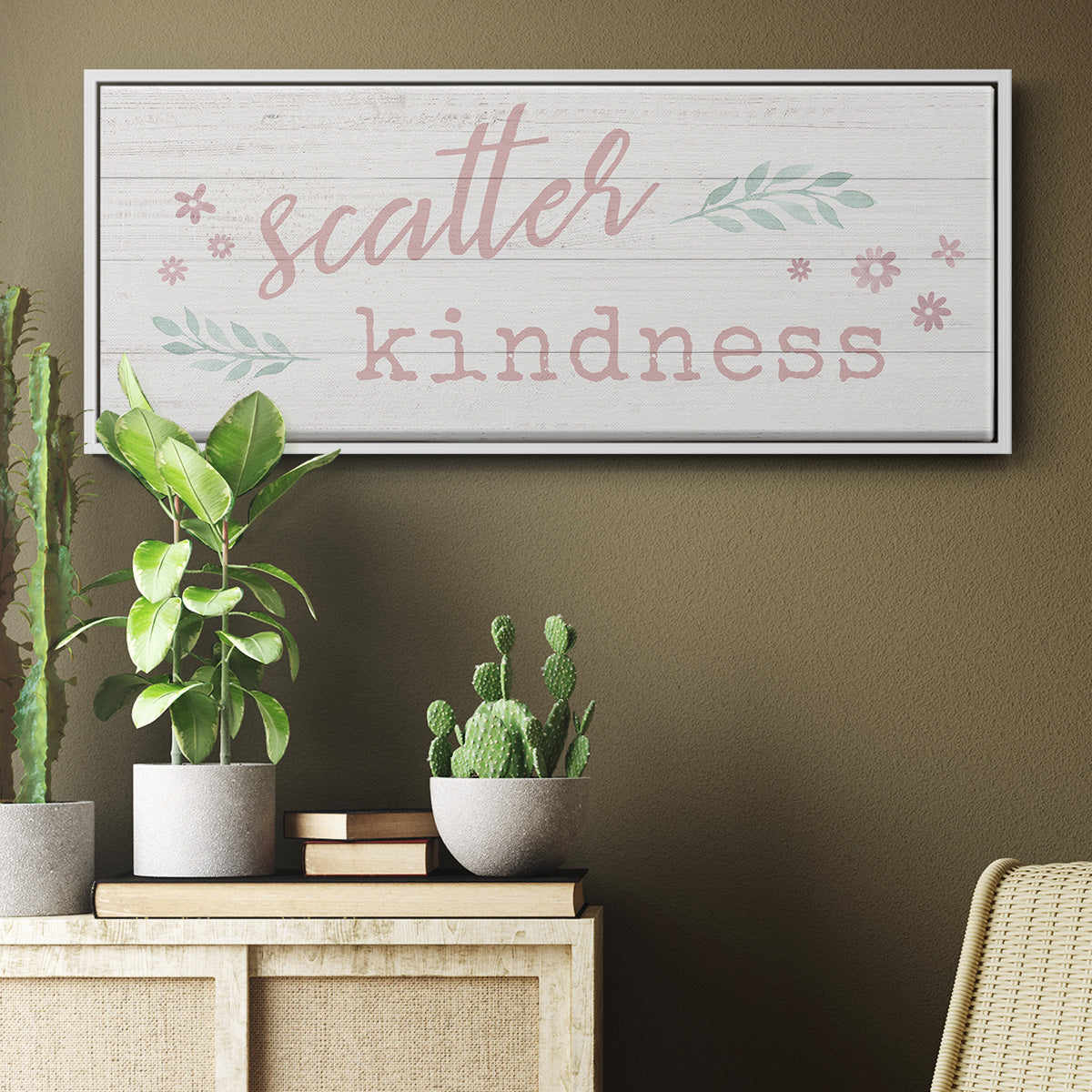 Scatter Kindness - Floater Framed Canvas Print