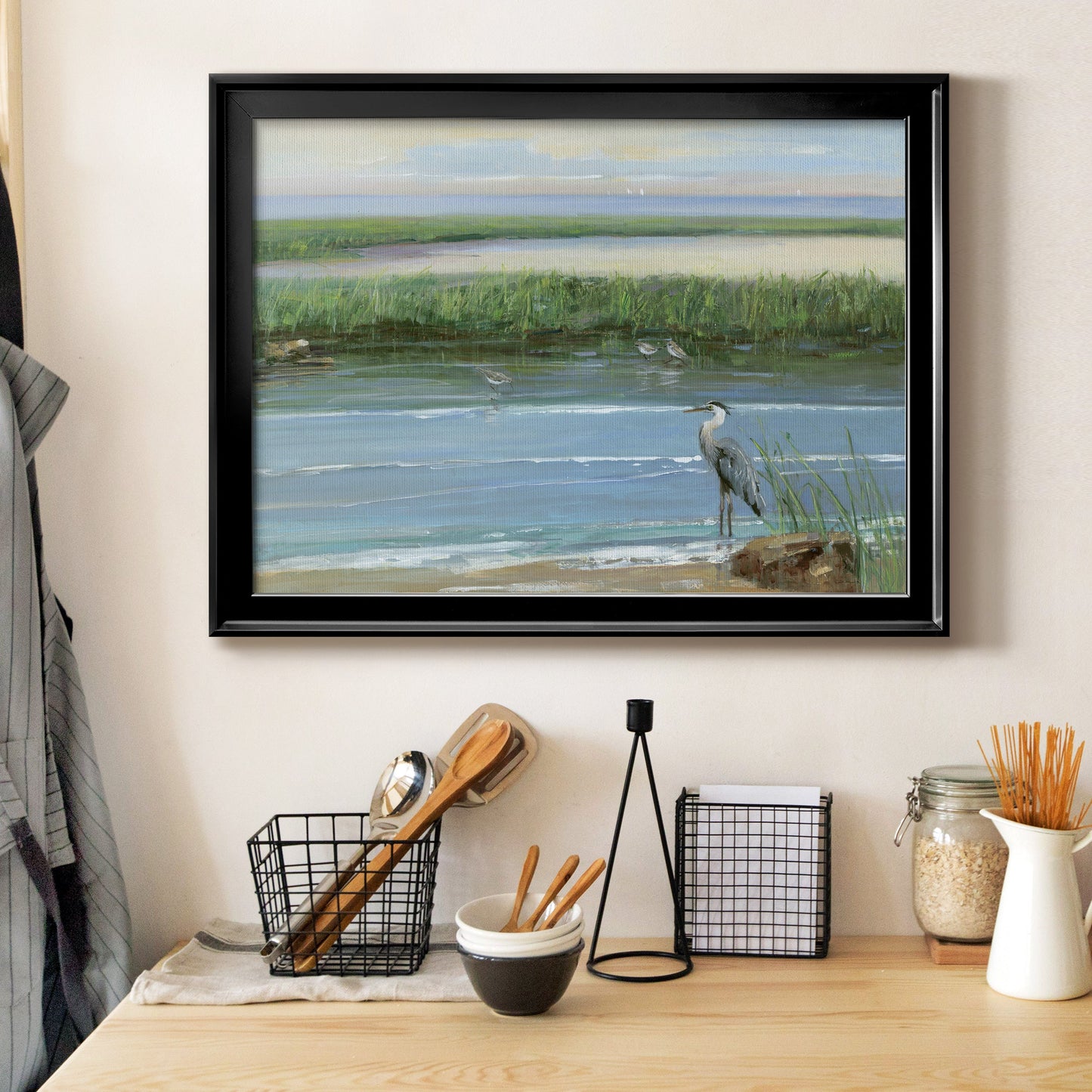 Wading at Dusk Premium Classic Framed Canvas - Ready to Hang