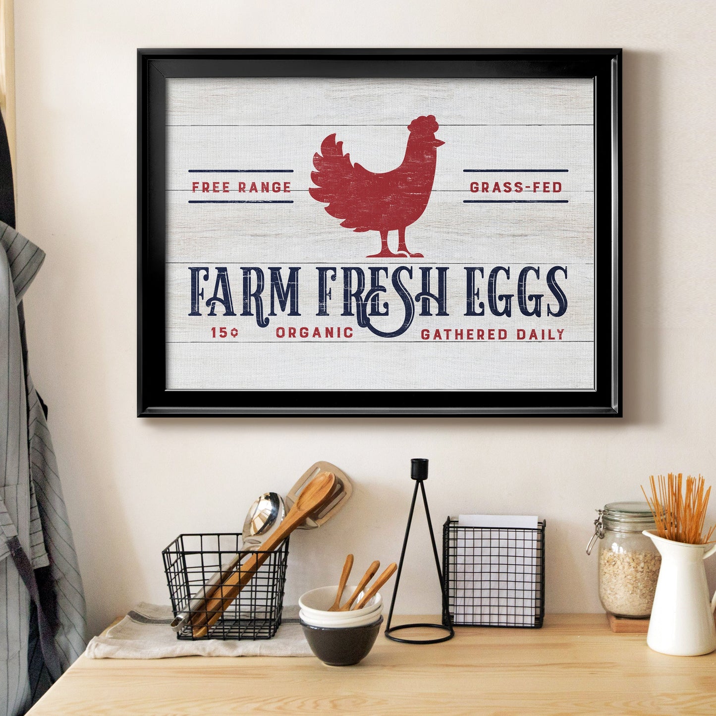 Farm Fresh Eggs Premium Classic Framed Canvas - Ready to Hang