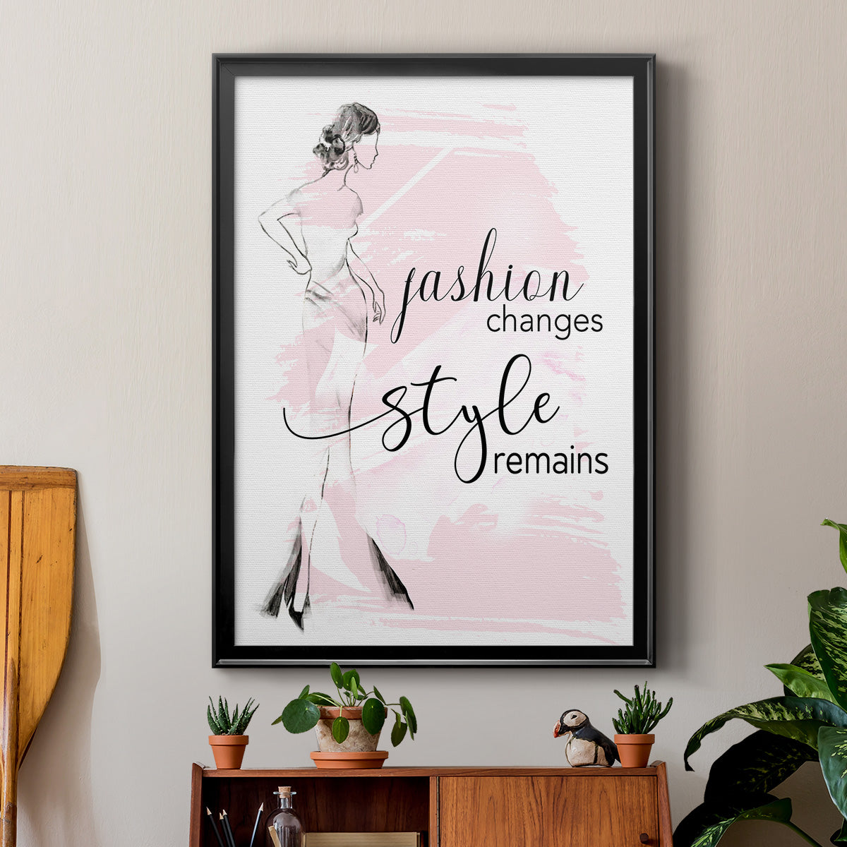 Fashion Changes Style Remains - Modern Framed Canvas Print