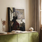 Canvas art print of a lively scene with figures and gentle contrast styled in a home decor setting.