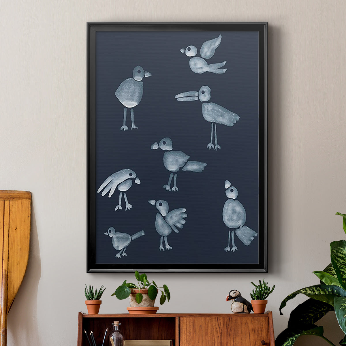Flock I - Modern Framed Canvas Print