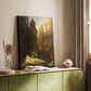Canvas art print of a biblical composition with gentle tones and calm figures styled in a home decor setting.