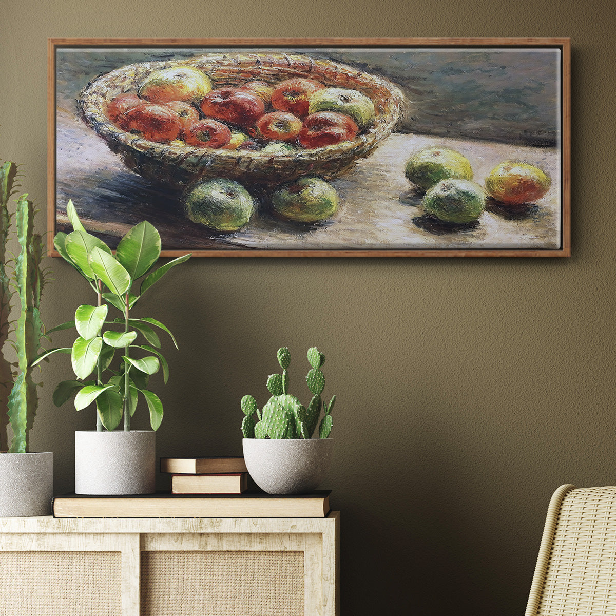 The Plate with Apples, 1880 - Floater Framed Canvas Print