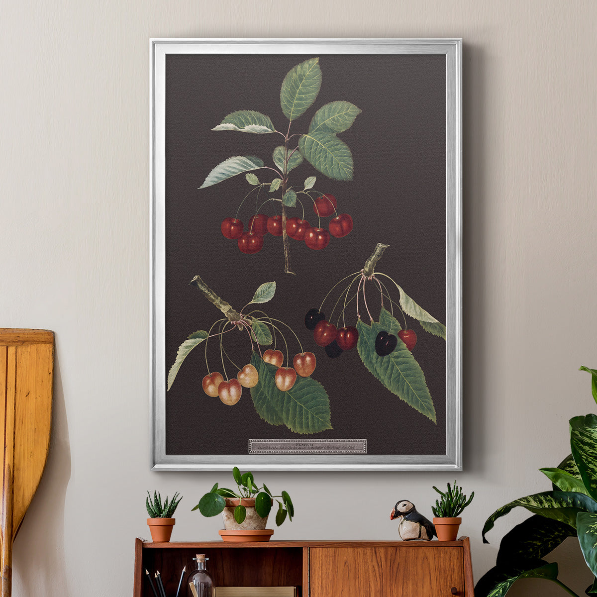 Brookshaw Cherries - Modern Framed Canvas Print