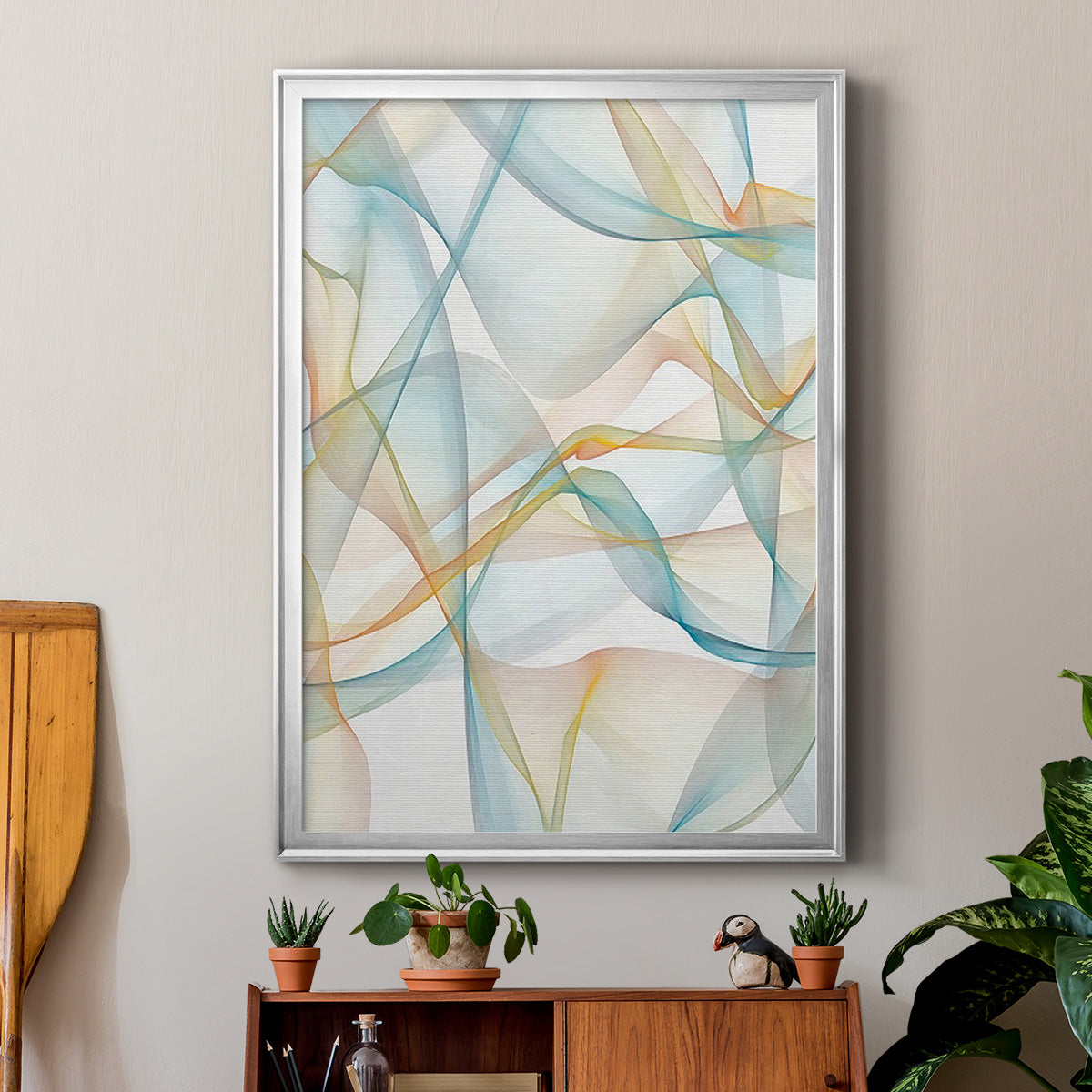 Curves and Waves IV - Modern Framed Canvas Print