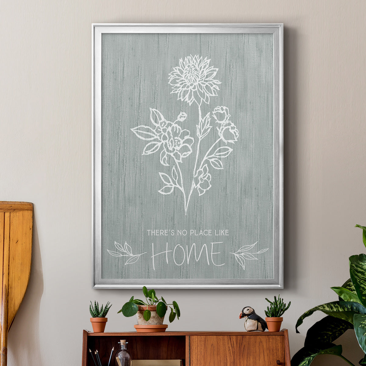 No Place Like Home Sketch - Modern Framed Canvas Print