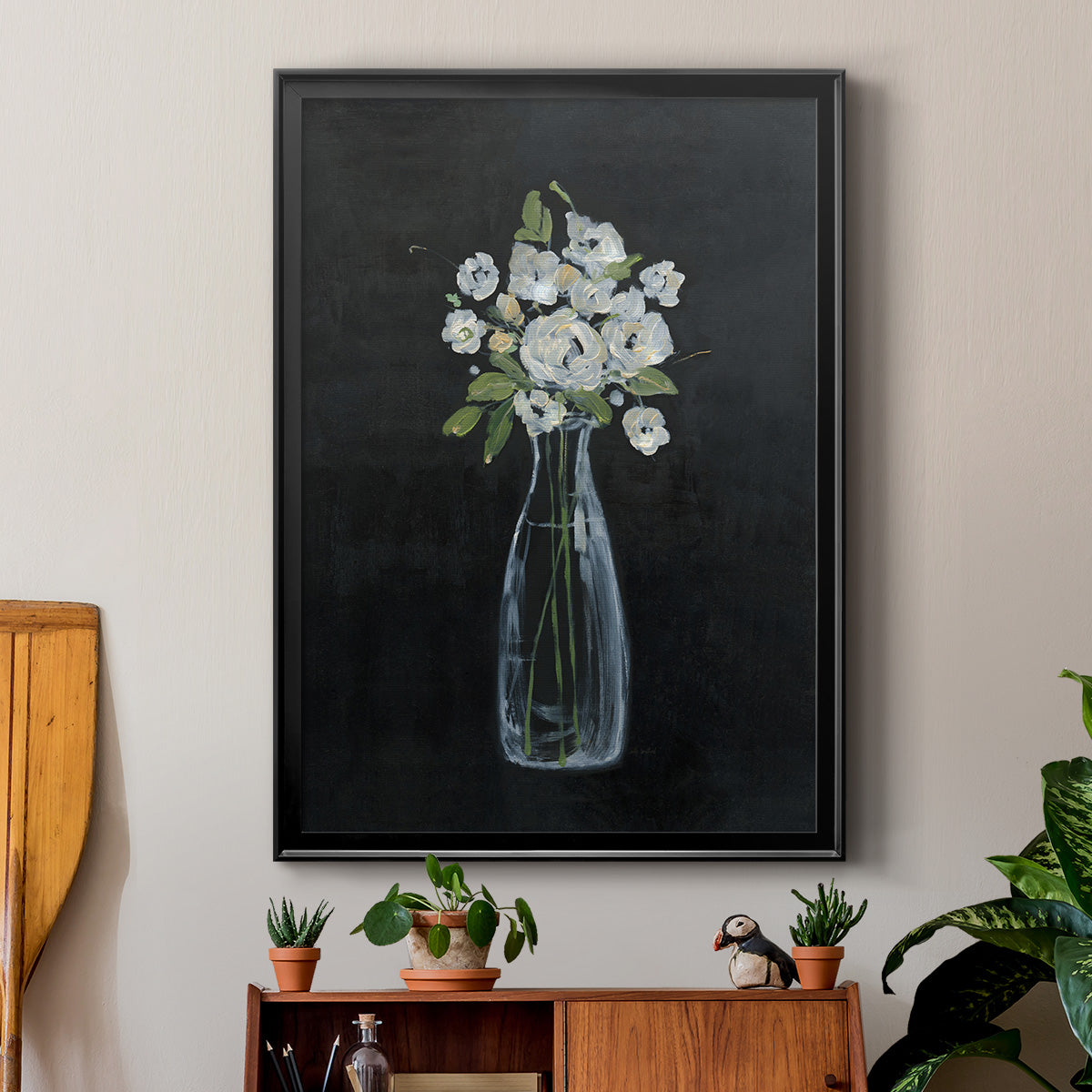 Sophisticated Farm Floral II - Modern Framed Canvas Print