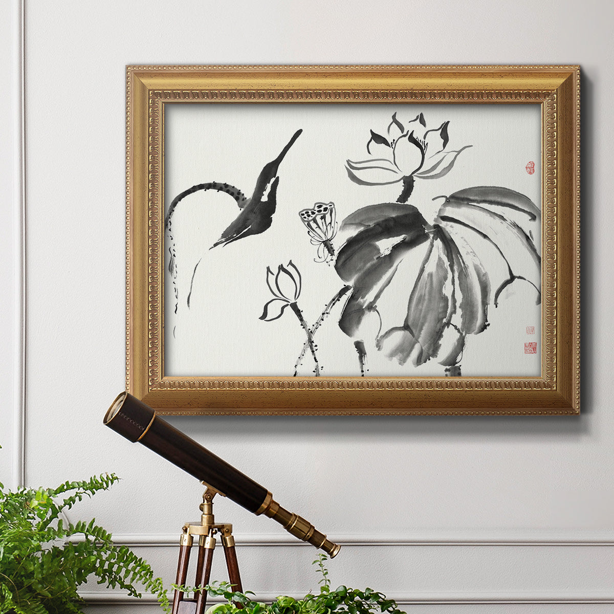 Lotus Study I Premium Framed Canvas- Ready to Hang