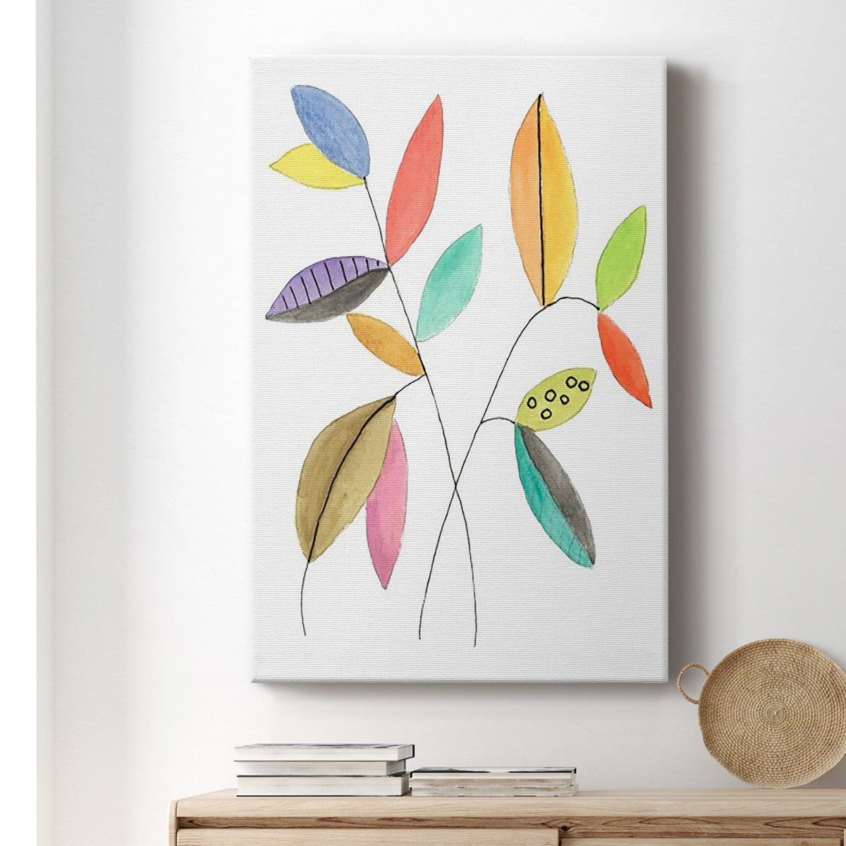 Color Pop Leaves IV - Canvas Art Print