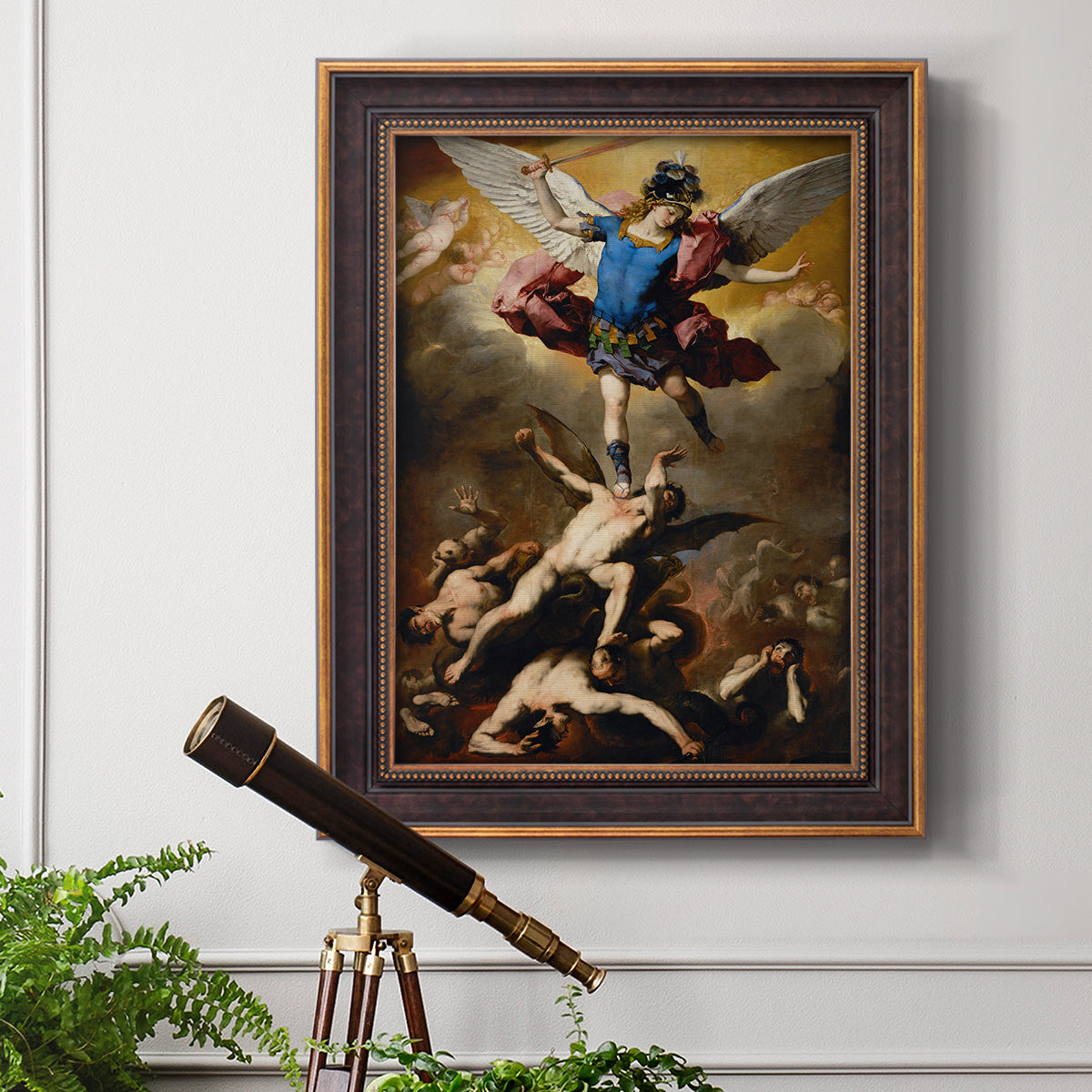 The Fall of the Rebel Angels - Ornate Framed Canvas Print
