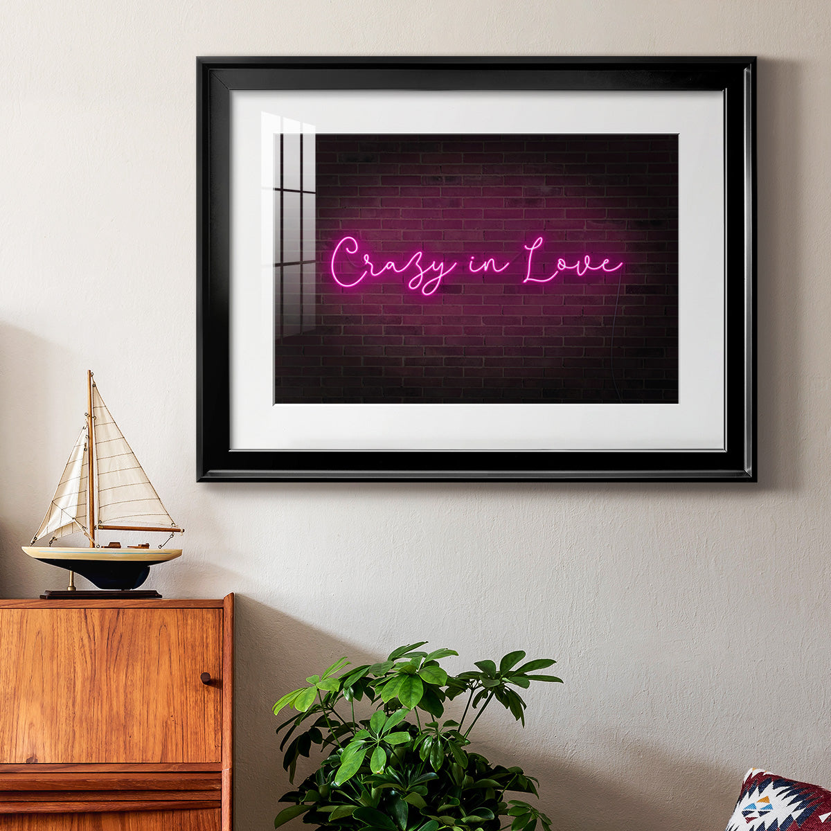 Neon Love II - Modern Framed Art Print