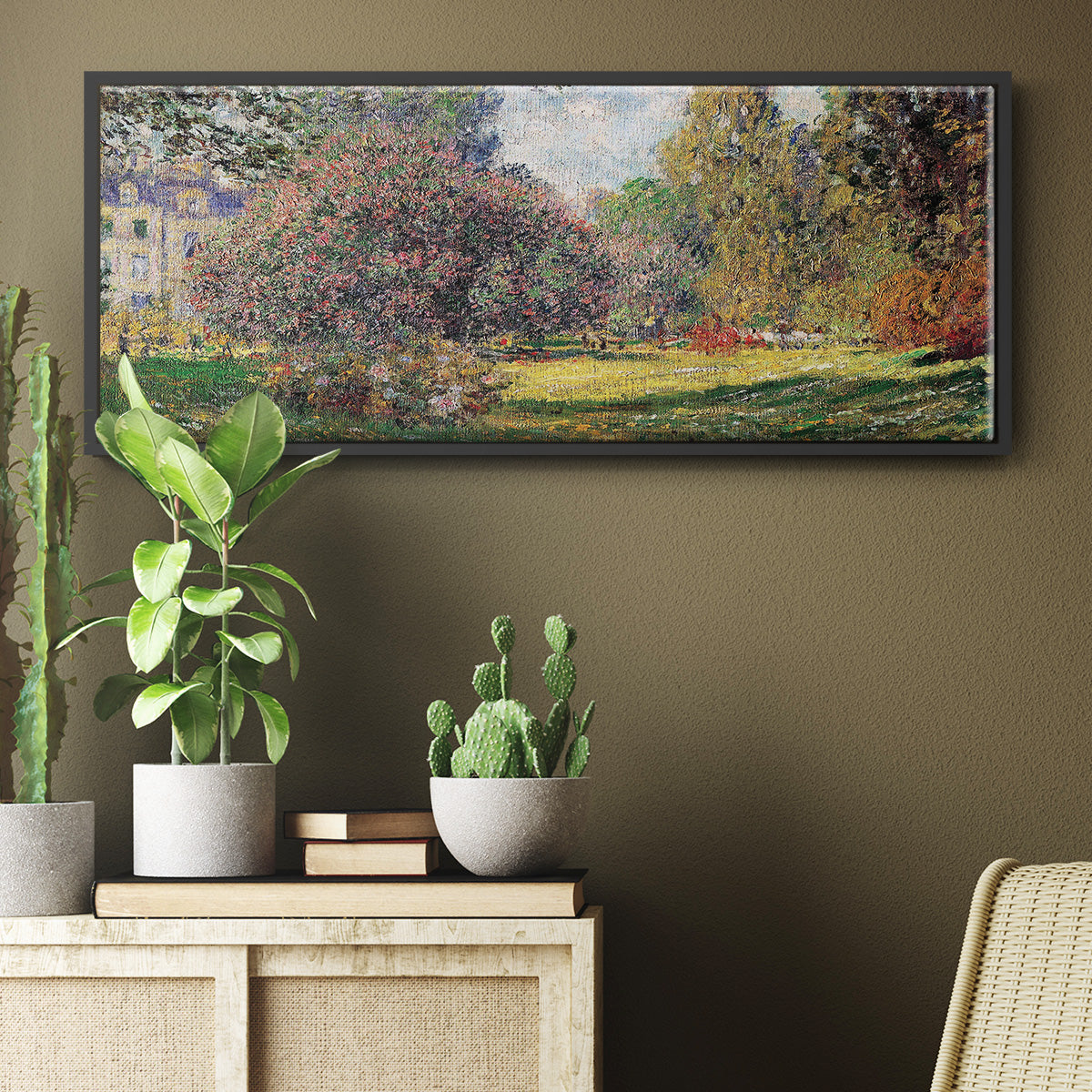The Park - Floater Framed Canvas Print
