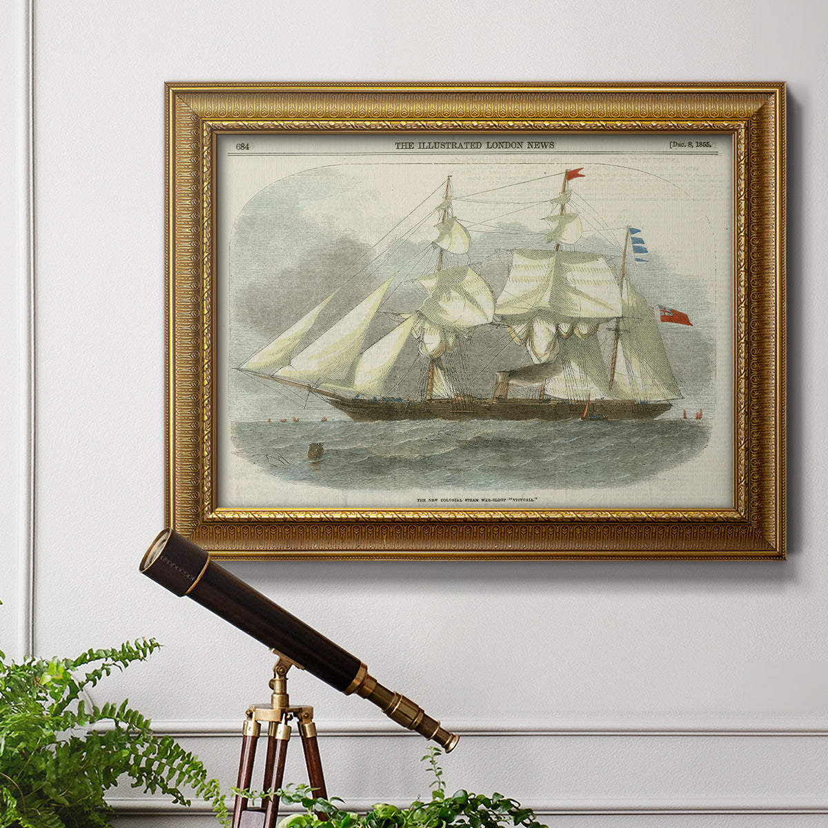 Antique Clipper Ship III Premium Framed Canvas- Ready to Hang