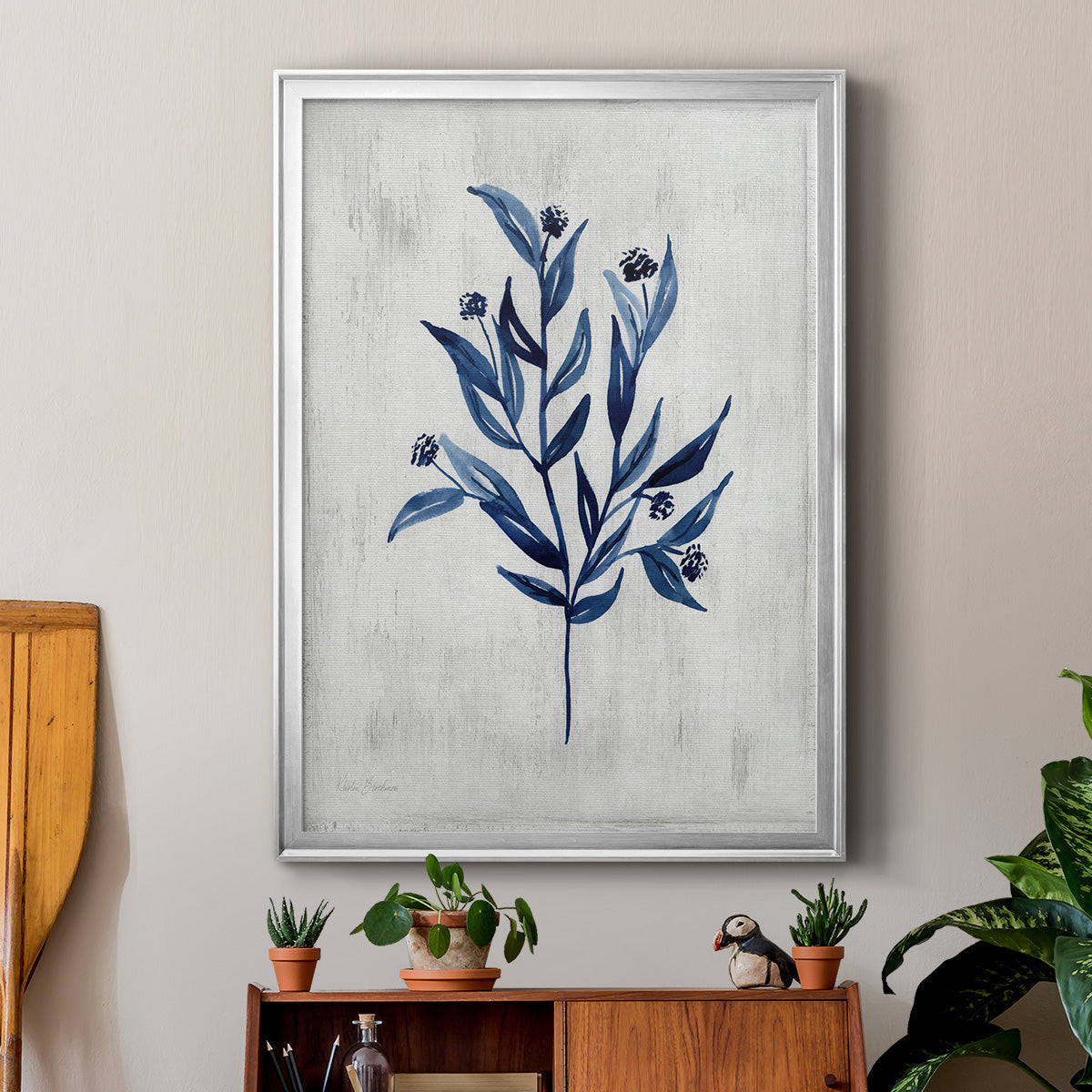 Wild Indigo III - Modern Framed Canvas Print