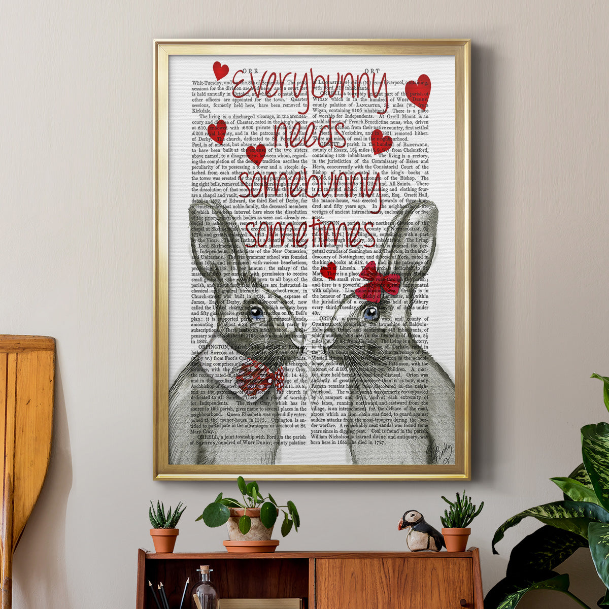 Everybunny - Modern Framed Canvas Print