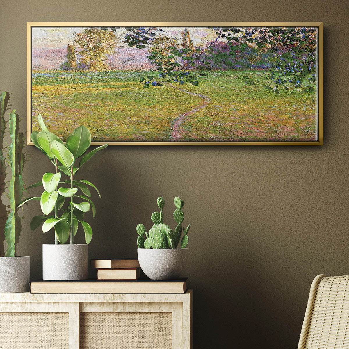 Morning Landscape, Giverny, 1888 - Floater Framed Canvas Print