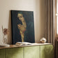 Canvas art print of a serene figure with gentle tones and calm expression styled in a home decor setting.