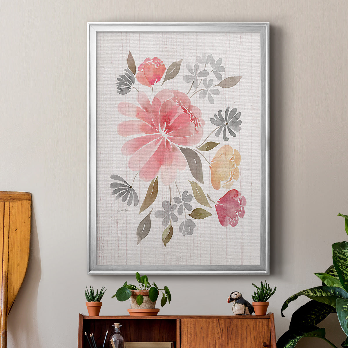 Loose Peonies I - Modern Framed Canvas Print