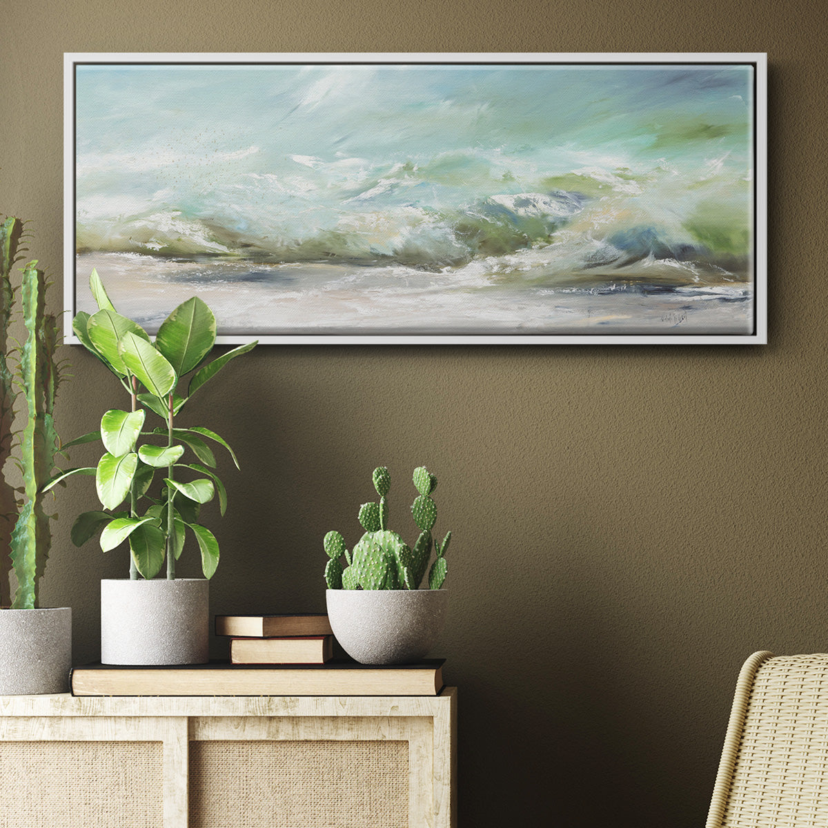 Dancing on the Waves - Floater Framed Canvas Print