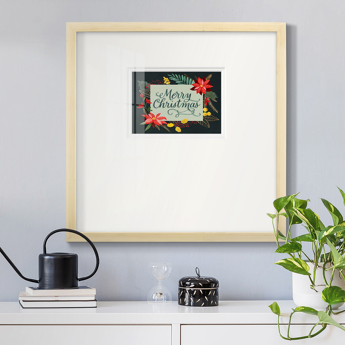 Bright Christmas Night  I Premium Framed Print Double Matboard