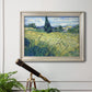 Green Wheat Field with Cypress - Ornate Framed Canvas Print