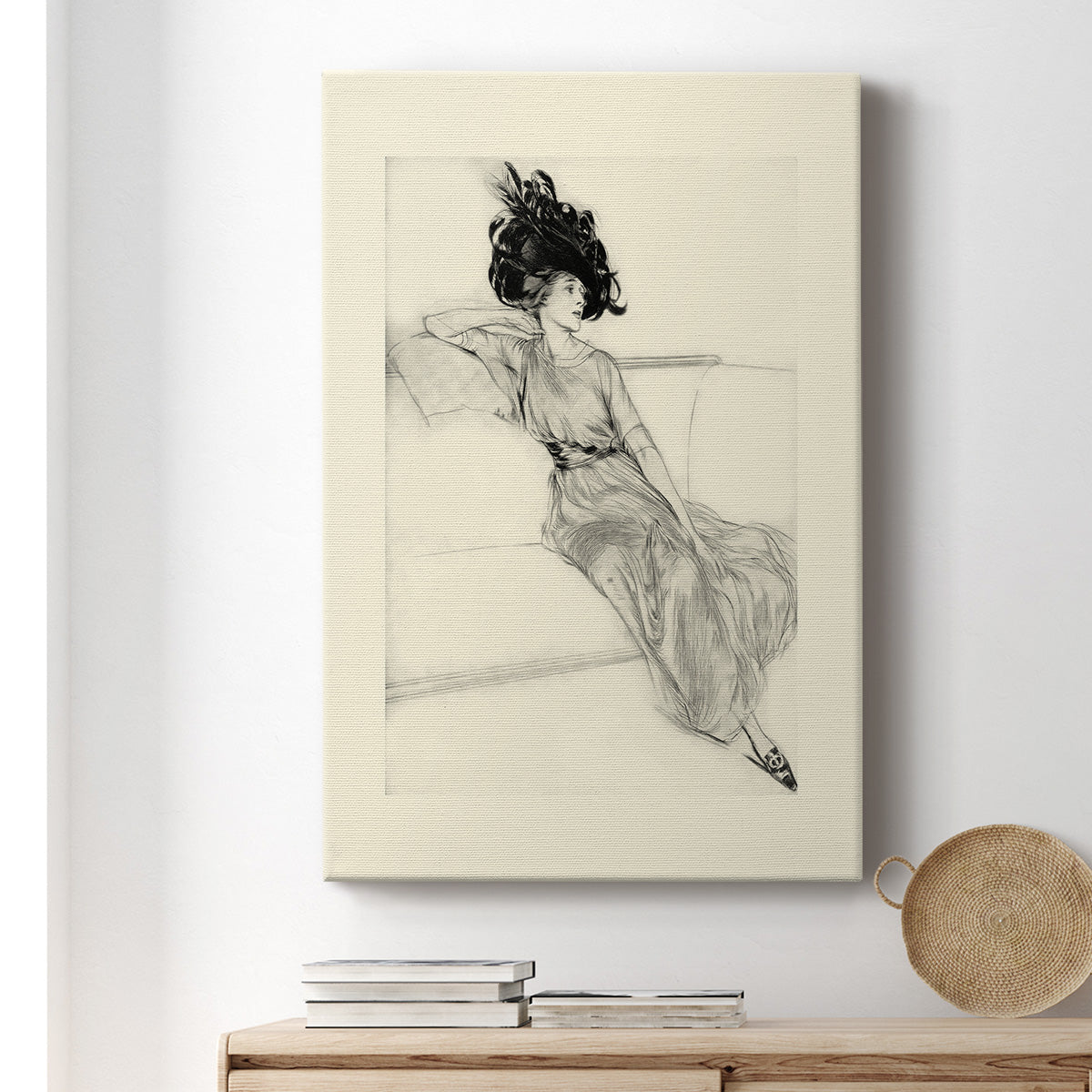 Feather Hat I Premium Gallery Wrapped Canvas - Ready to Hang