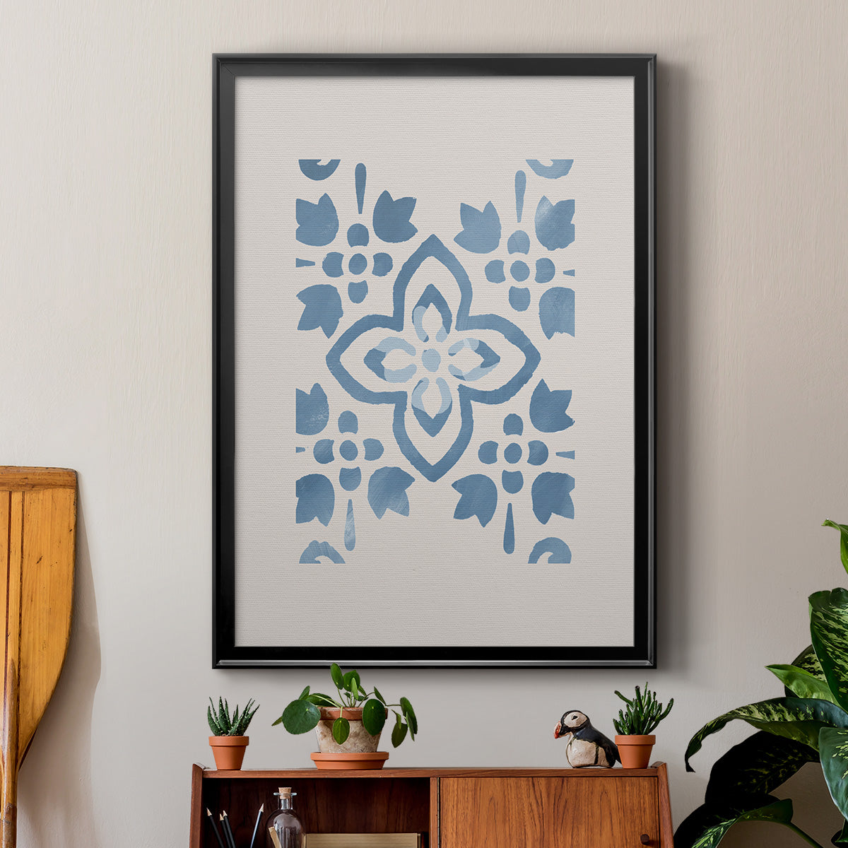 Monochrome Terra Mesa Tile I - Modern Framed Canvas Print