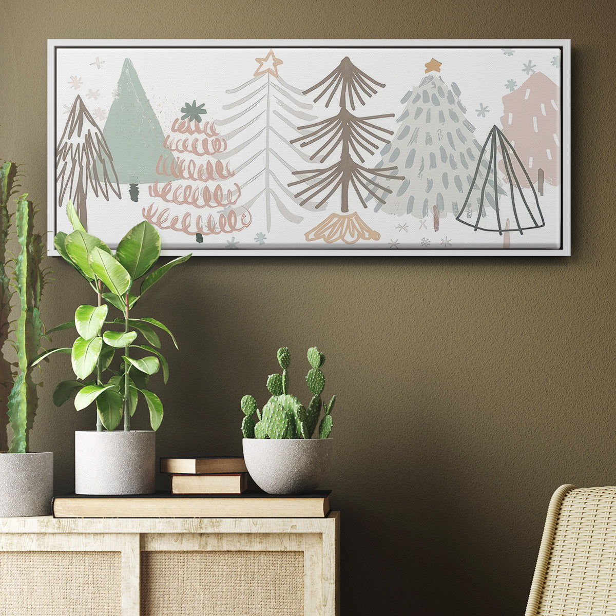 Christmas Tree Sketchbook - Floater Framed Canvas Print